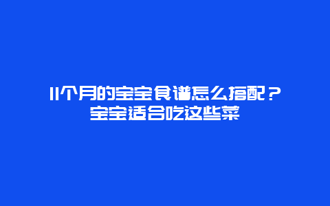 11个月的宝宝食谱怎么搭配？宝宝适合吃这些菜