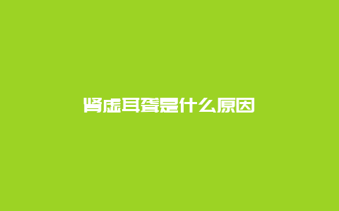 肾虚耳聋是什么原因_http://www.365jiazheng.com_健康护理_第1张