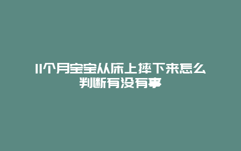 11个月宝宝从床上摔下来怎么判断有没有事