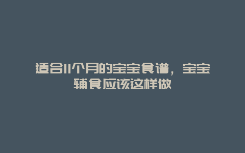 适合11个月的宝宝食谱，宝宝辅食应该这样做