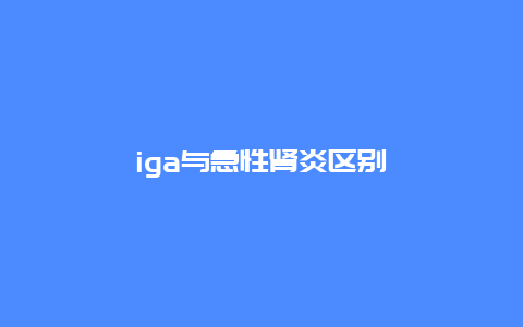 iga与急性肾炎区别_http://www.365jiazheng.com_健康护理_第1张