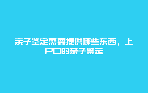 亲子鉴定需要提供哪些东西，上户口的亲子鉴定