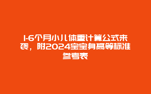 1-6个月小儿体重计算公式来袭，附2024宝宝身高等标准参考表