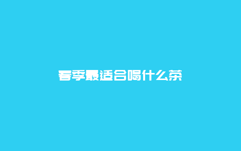 春季最适合喝什么茶