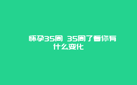 ​怀孕35周 35周了看你有什么变化