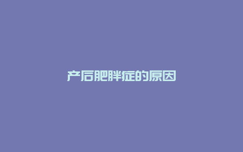 产后肥胖症的原因