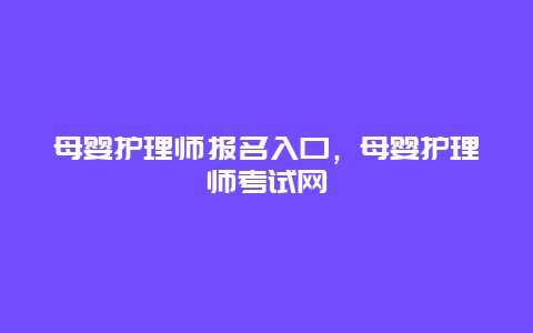 母婴护理师报名入口，母婴护理师考试网