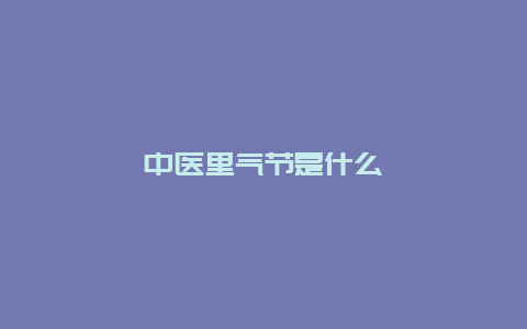 中医里气节是什么