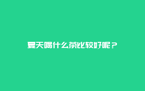 夏天喝什么茶比较好呢？