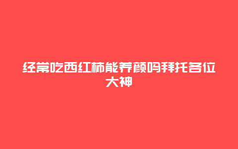 经常吃西红柿能养颜吗拜托各位大神