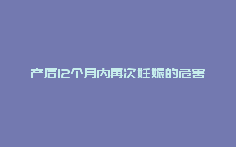 产后12个月内再次妊娠的危害