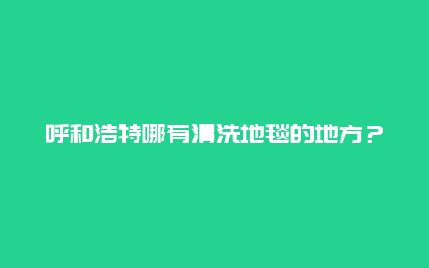 呼和浩特哪有清洗地毯的地方？