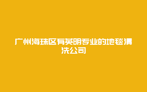 广州海珠区有英明专业的地毯清洗公司