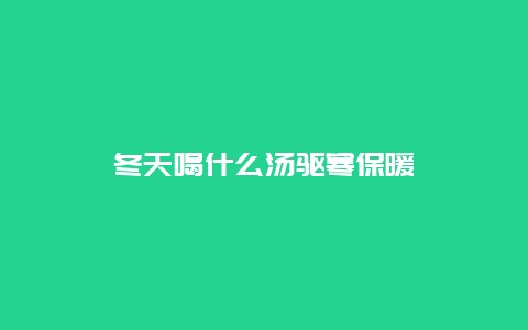 冬天喝什么汤驱寒保暖