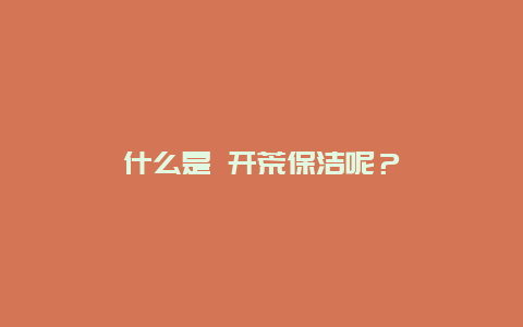 什么是 开荒保洁呢？