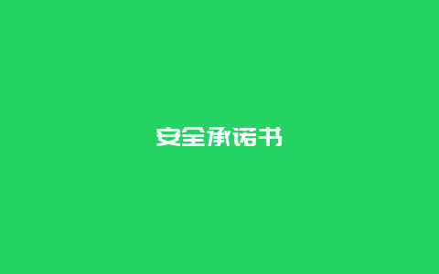 安全承诺书_http://www.365jiazheng.com_保洁卫生_第1张