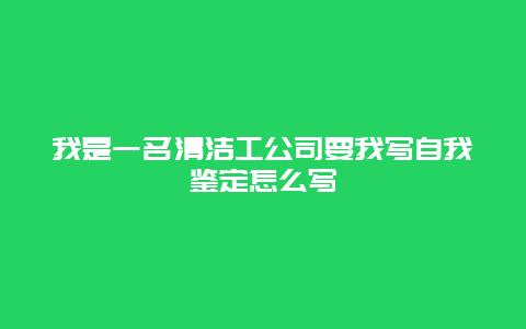 我是一名清洁工公司要我写自我鉴定怎么写