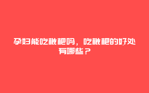 孕妇能吃枇杷吗，吃枇杷的好处有哪些？