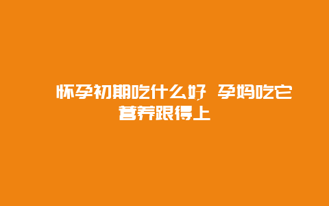 ​怀孕初期吃什么好 孕妈吃它营养跟得上