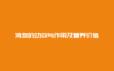 海参的功效与作用及营养价值