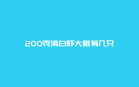 200克海白虾大概有几只