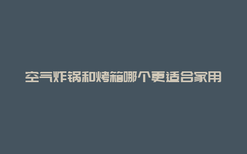 空气炸锅和烤箱哪个更适合家用