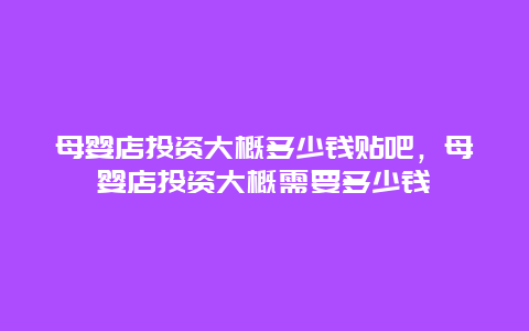 母婴店投资大概多少钱贴吧，母婴店投资大概需要多少钱