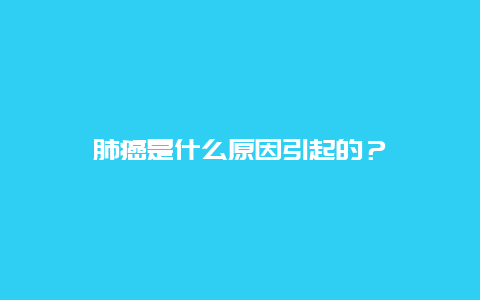 肺癌是什么原因引起的？