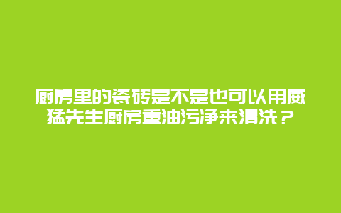 厨房里的瓷砖是不是也可以用威猛先生厨房重油污净来清洗？