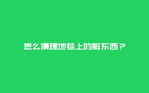 怎么清理地毯上的脏东西？