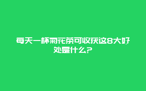 每天一杯菊花茶可收获这8大好处是什么?