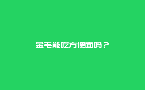 金毛能吃方便面吗？