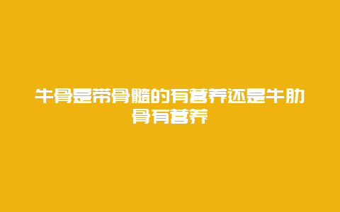 牛骨是带骨髓的有营养还是牛肋骨有营养