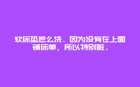 软床垫怎么洗。因为没有在上面铺床单，所以特别脏。