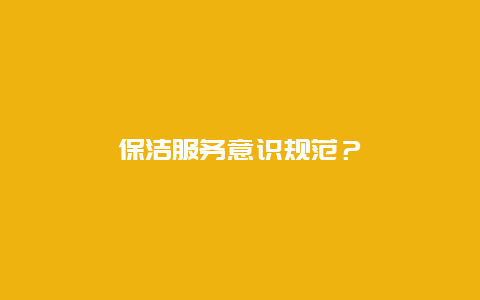 保洁服务意识规范？