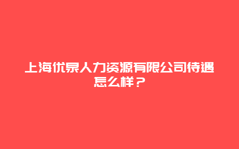 上海优泉人力资源有限公司待遇怎么样？