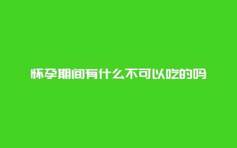 怀孕期间有什么不可以吃的吗