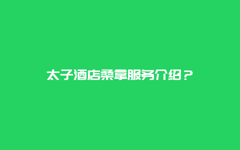 太子酒店桑拿服务介绍？