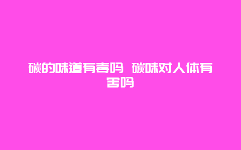 碳的味道有毒吗 碳味对人体有害吗