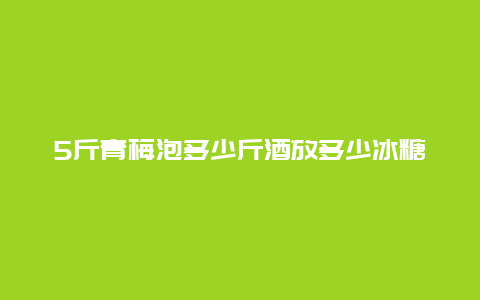 5斤青梅泡多少斤酒放多少冰糖