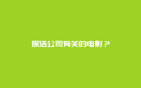 保洁公司有关的电影？