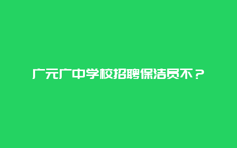 广元广中学校招聘保洁员不？