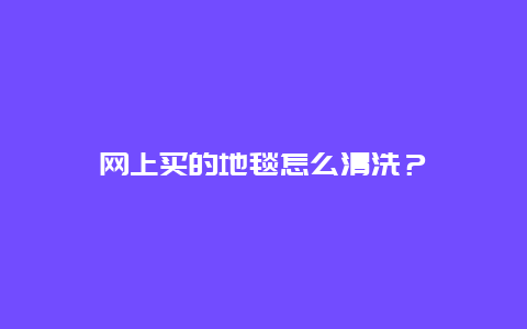 网上买的地毯怎么清洗？