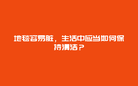 地毯容易脏，生活中应当如何保持清洁？