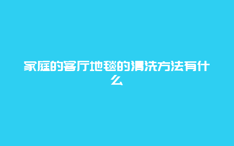 家庭的客厅地毯的清洗方法有什么