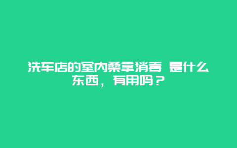 洗车店的室内桑拿消毒 是什么东西，有用吗？