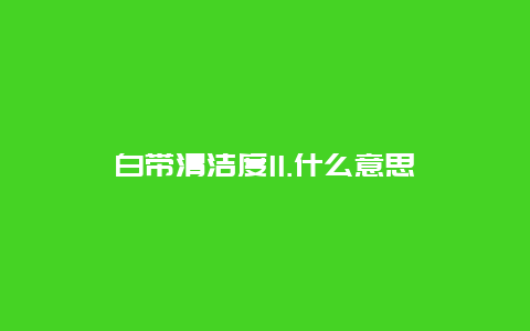 白带清洁度ll.什么意思