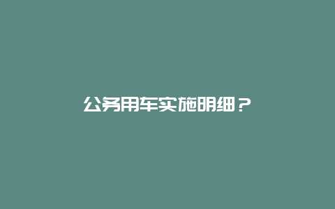 公务用车实施明细？