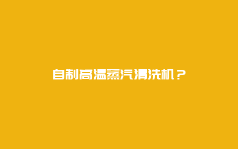 自制高温蒸汽清洗机？