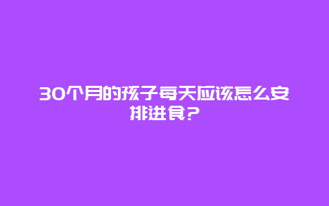 30个月的孩子每天应该怎么安排进食?